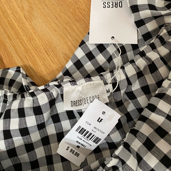 LF off-shoulder gingham top NWT - Picture 2 of 2